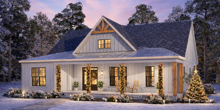 Modern Farmhouse Plan – Comfortable 3-Bedroom, 2-Bathroom Home with Porch & Bright Open Spaces (~1,535 Sq Ft)