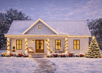 Modern Farmhouse Plan – Efficient 3-Bedroom, 2-Bathroom One-Story Home with Covered Front Porch (~1,311 Sq Ft)