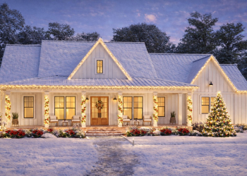 Modern Farmhouse Plan – Comfortable 3-Bedroom, 2.5-Bathroom Home with Porch & Functional Living (~2,101 Sq Ft)