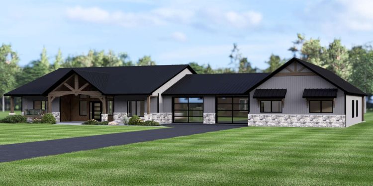 Modern Farmhouse Plan – Elegant 4-Bedroom, 3-Bathroom One-Story Home (~3,188 Sq Ft)