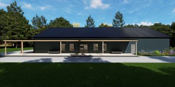 Spacious Barndominium Plan with Open Living & Four Bedrooms – Modern Farmhouse Flair (~3,045 Sq Ft)