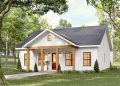 Modern Farmhouse Plan – ~1,056 Sq Ft of Warm Open Living with 2 Bedrooms and 2 Full Bathrooms