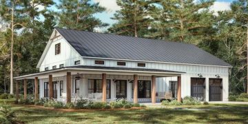 3-Bed Barndominium-Style Farmhouse with Wrap-Around Porch – A Spacious, Light-Filled, Country Retreat (~2,000 Sq Ft)