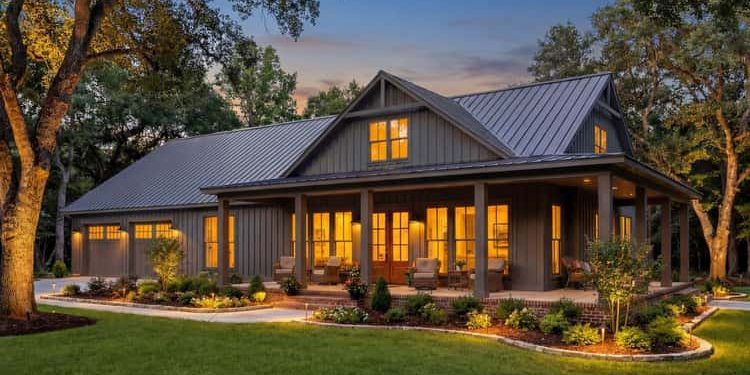 3-Bed Modern Farmhouse Barndominium House Plan with Wrap-Around Porch – ~2,000 Sq Ft of Comfortable, Flexible Country Style