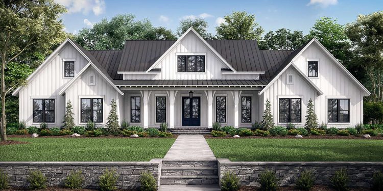 Modern Farmhouse Plan with Open Living, Bonus Space & 3-Car Garage – Spacious 4-Bedroom Ranch (~3,086 Sq Ft)