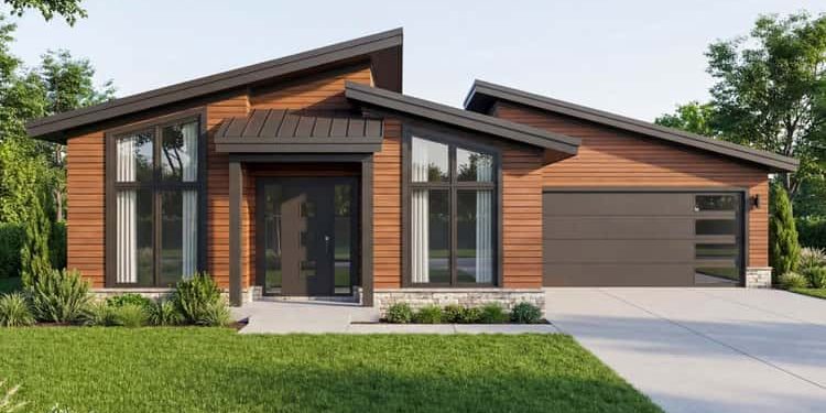 Modern Ranch House Plan with Split Bedroom Layout & Vaulted Ceilings – Streamlined, Light-Filled Single-Level Design (~1,388 Sq Ft)