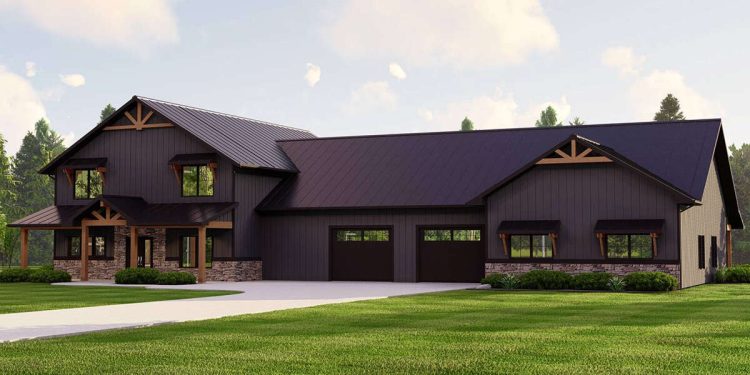 Barndominium Plan – Spacious 4-Bedroom, 4-Bathroom Home with Flexible Living (~4,314 Sq Ft)