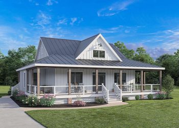 Modern Farmhouse Plan – Thoughtful 2-Bedroom, 2-Bathroom Home with Smart Layout (~1,349 Sq Ft)