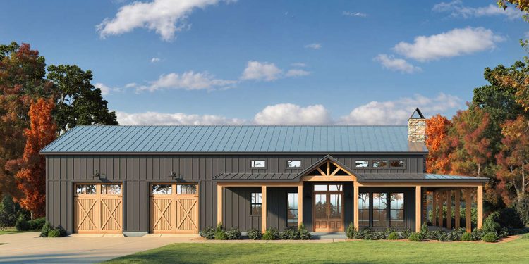 Barndominium Plan – Comfortable 3-Bedroom, 2-Bathroom Home with Open Living (~1,702 Sq Ft)