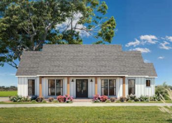 Modern Farmhouse Plan with Split Bedrooms & Porch Living – ~1,872 Sq Ft of Comfortable Family Living