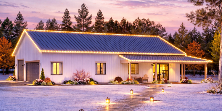 Barndominium Plan – ~1,280 Sq Ft of Warm, Efficient Living with 3 Bedrooms and 2 Full Bathrooms