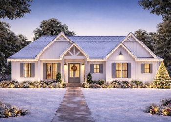 Modern Farmhouse Plan – Open 3-Bedroom, 2.5-Bathroom Home with Porch & Thoughtful Layout (~1,993 Sq Ft)