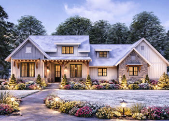 Modern Farmhouse Plan – Bright 3-Bedroom, 2-Bathroom Home with Smart Layout (~1,477 Sq Ft)