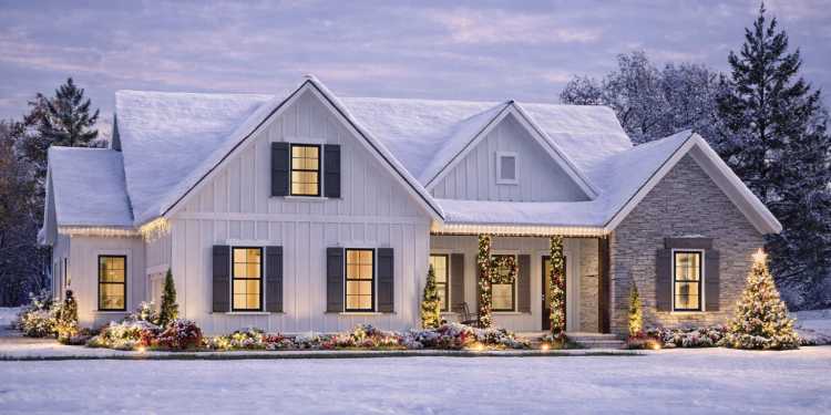 modern farmhouse design offers about 2,494 sq ft