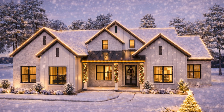 New American House Plan with 4 Beds, Study & Covered Patio – ~3,106 Sq Ft of Open, Comfortable Family Design