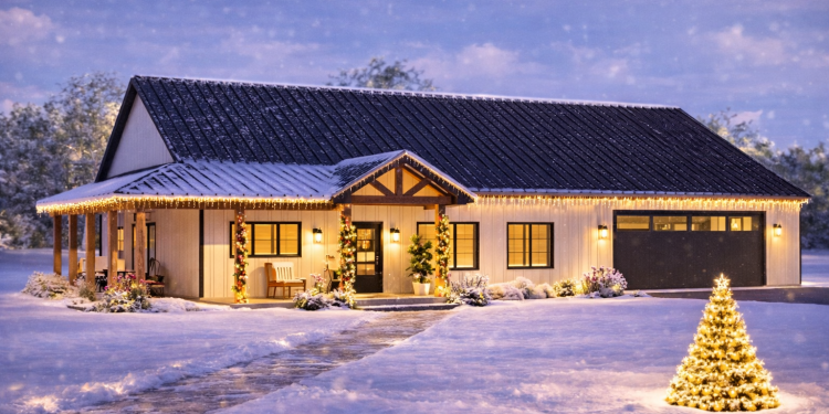 Modern Barndominium with Wrap-Around Porch & Workshop – ~2,035 Sq Ft of Spacious, Connected & Practical Living