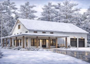 Barndominium-Style Farmhouse – 2,000 Sq Ft, 3 Bedrooms, 2.5 Bathrooms