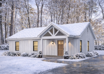 Modern Farmhouse Plan – 960 Sq Ft, 2 Bedrooms, 2 Bathrooms