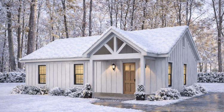 Modern Farmhouse Plan – 960 Sq Ft, 2 Bedrooms, 2 Bathrooms