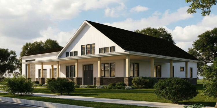 Barndominium House Plan – 2,030 Sq Ft, 3 Bedrooms, 2.5 Bathrooms