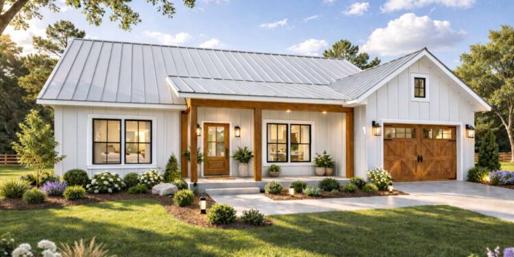 Modern Farmhouse Plan – 1,338 Sq Ft, 3 Bedrooms, 2 Bathrooms