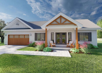 Country House Plan – 928 Sq Ft, 2 Bedrooms, 2 Bathrooms