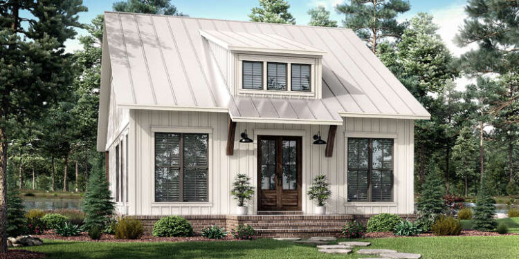 Modern Farmhouse Plan – 1,070 Sq Ft, 2 Bedrooms, 1 Bathroom