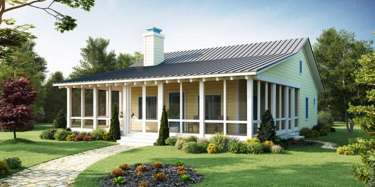 Cottage House Plan – 1,031 Sq Ft, 2 Bedrooms, 2 Bathrooms