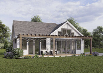 Modern Farmhouse Plan – 905 Sq Ft, 1 Bedroom, 1.5 Bathrooms
