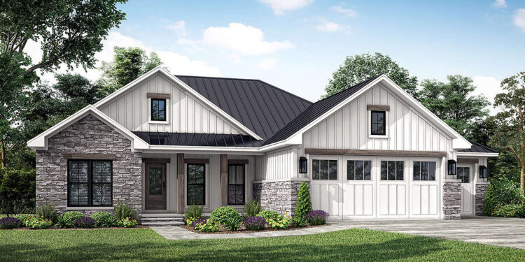Modern Farmhouse Plan – 1,498 Sq Ft, 3 Bedrooms, 2 Bathrooms