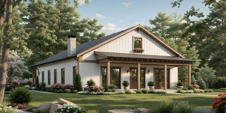 Barn House Plan – 2,000 Sq Ft, 4 Bedrooms, 3 Bathrooms