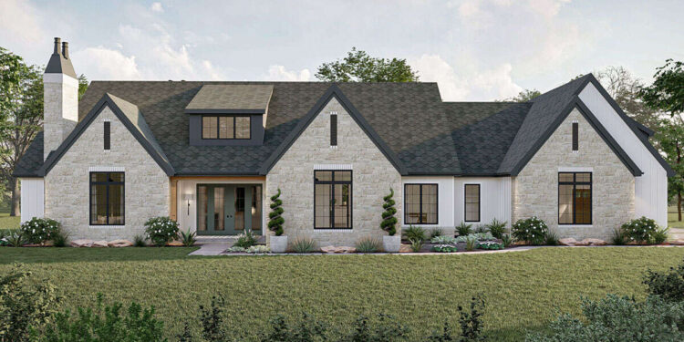 Modern Transitional House Plan – 2,703 Sq Ft, 3 Bedrooms, 2.5 Bathrooms