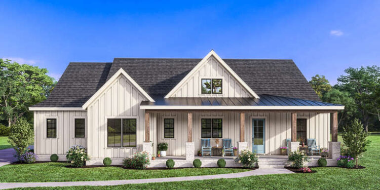 Modern Farmhouse Plan – 1,895 Sq Ft, 4 Bedrooms, 2 Bathrooms
