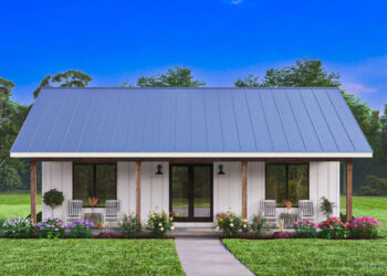 Country House Plan – 1,114 Sq Ft, 2 Bedrooms, 2 Bathrooms