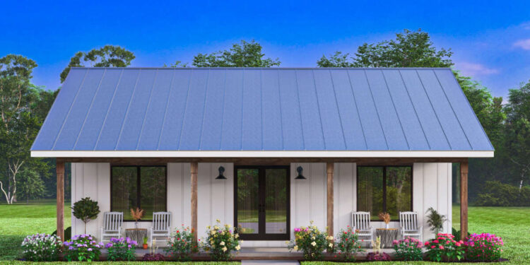 Country House Plan – 1,114 Sq Ft, 2 Bedrooms, 2 Bathrooms