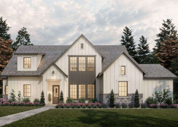 Modern Farmhouse Plan – 3,422 Sq Ft, 4–5 Bedrooms, 3.5 Bathrooms