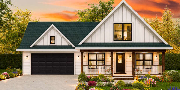 Modern Farmhouse Plan – 1,497 Sq Ft, 3 Bedrooms, 2.5 Bathrooms