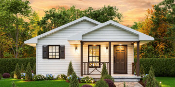 Modern Farmhouse Plan – 815 Sq Ft, 2 Bedrooms, 1 Bathroom