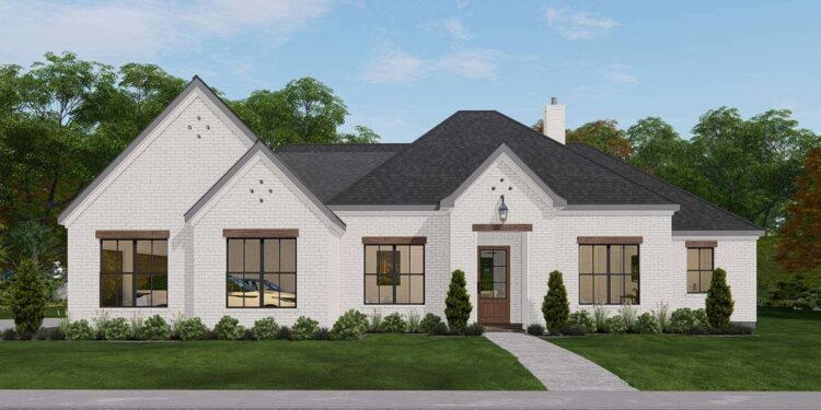 Modern Transitional House Plan – 2,848 Sq Ft, 4 Bedrooms, 3 Bathrooms