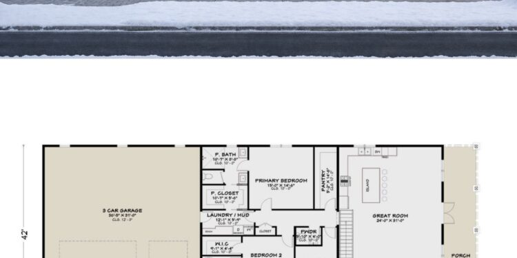 Barndominium House Plan – 2,921 Sq Ft, 5 Bedrooms, 4.5 Bathrooms