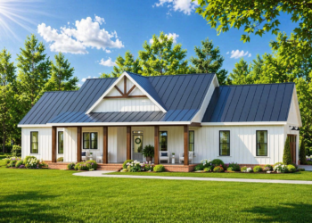 Modern Farmhouse Plan – 1,353 Sq Ft, 2 Bedrooms, 2 Bathrooms