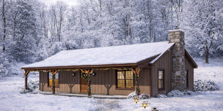 Cozy Cabin House Plan – 1,000 Sq Ft, 2 Bedrooms, 1 Bathroom