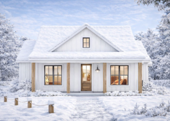 Modern Farmhouse House Plan – 1,222 Sq Ft, 2 Bedrooms, 2 Bathrooms