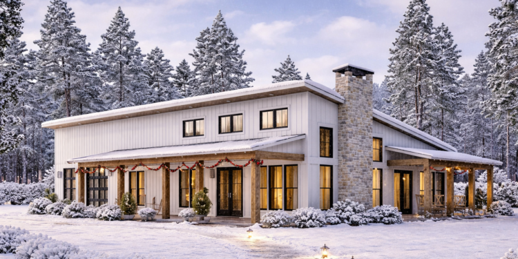 Barndominium House Plan – 2,000 Sq Ft, 3 Bedrooms, 2.5 Bathrooms