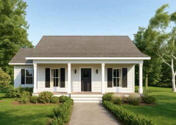 Country House Plan – 1,260 Sq Ft, 3 Bedrooms, 2 Bathrooms