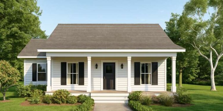 Country House Plan – 1,260 Sq Ft, 3 Bedrooms, 2 Bathrooms