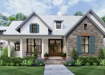 New American Farmhouse Plan – 1,988 Sq Ft, 3–4 Bedrooms, 2.5–3.5 Bathrooms