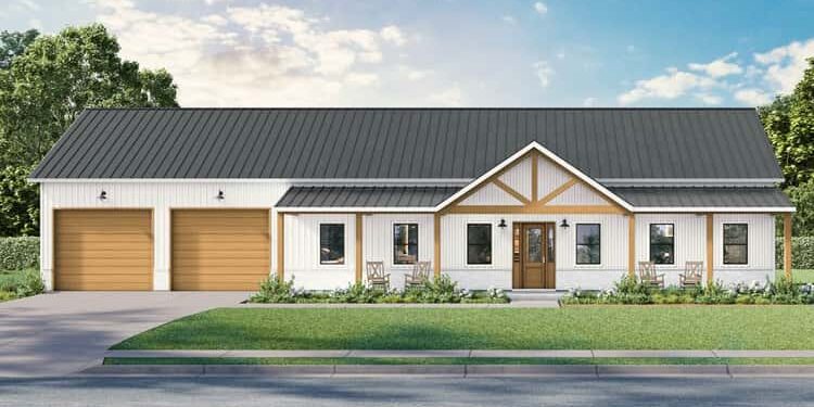 Modern Barndominium Plan – 2,372 Sq Ft, 3 Bedrooms, 2.5 Bathrooms