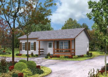 Country House Plan – 864 Sq Ft, 2 Bedrooms, 1 Bathroom