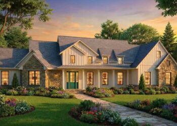 Expansive Modern Farmhouse House Plan with 4 Beds and Outdoor Living